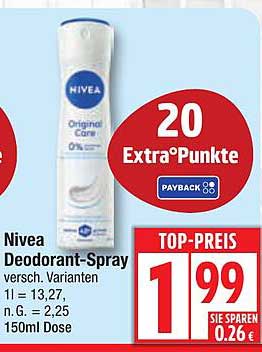 Nivea Deodorant-Spray 150ml - Original Care
