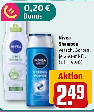 Nivea Shampoo versch. Sorten, je 250-ml-Fl.