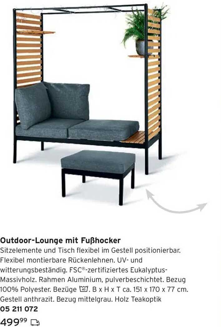 Outdoor-Lounge mit Fußhocker