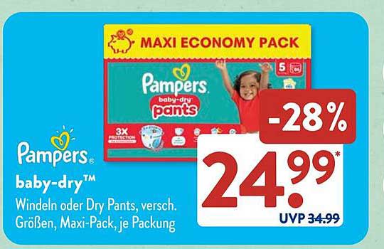Pampers baby-dry Windeln oder Dry Pants, Maxi Economy Pack