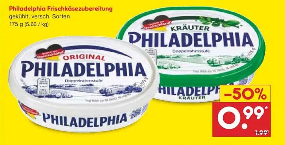 Philadelphia Frischkäsezubereitung, gekühlt, versch. Sorten 175 g