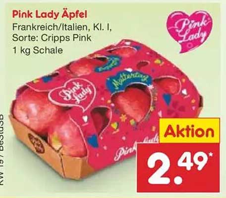 Pink Lady Äpfel 1 kg Schale