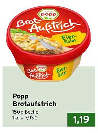 Popp Brotaufschnitt Eier-Salat 150g