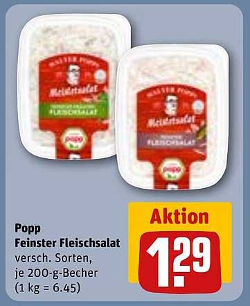 Popp Feinster Fleischsalat – Verschiedene Sorten im 200-g-Becher