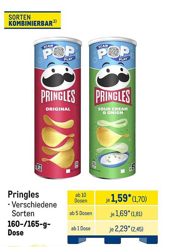 Pringles - Verschiedene Sorten 160-/165-g-Dose