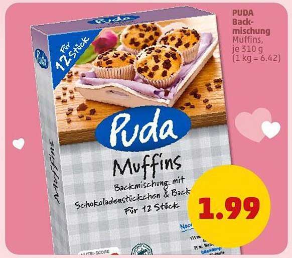 PUDA Backmischung Muffins, je 310 g (1 kg = 6,42)