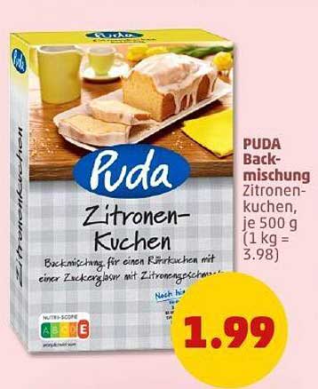 PUDA Backmischung Zitronen-Kuchen, je 500 g
