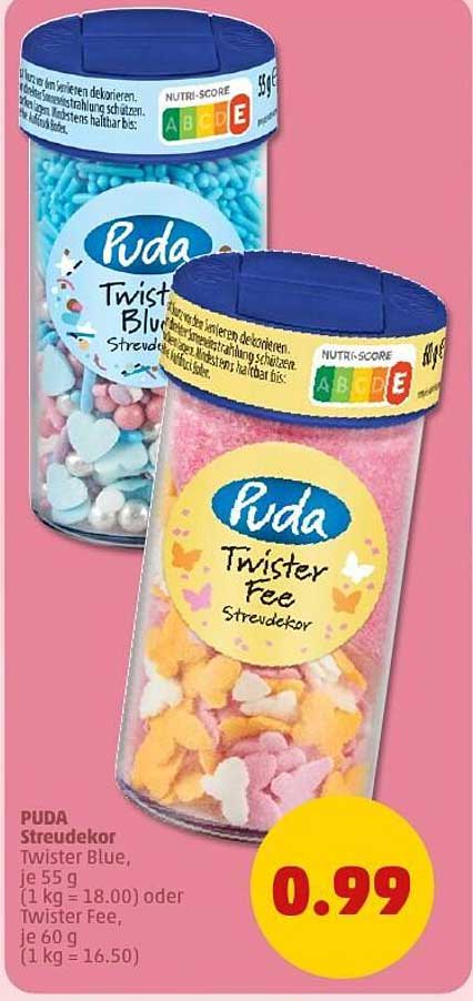 PUDA Streudekor Twister Blue und Twister Fee