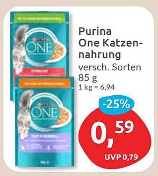 Purina One Katzennahrung, verschiedene Sorten 85 g