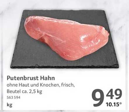 Puttenbrust Hahn ohne Haut und Knochen, frisch, Beutel ca. 2,5 kg