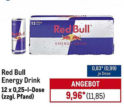 Red Bull Energy Drink 12 x 0,25 l Dose (zzgl. Pfand)