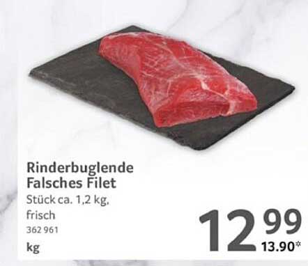 Rinderbuglende Falsches Filet Stück ca. 1,2 kg, frisch