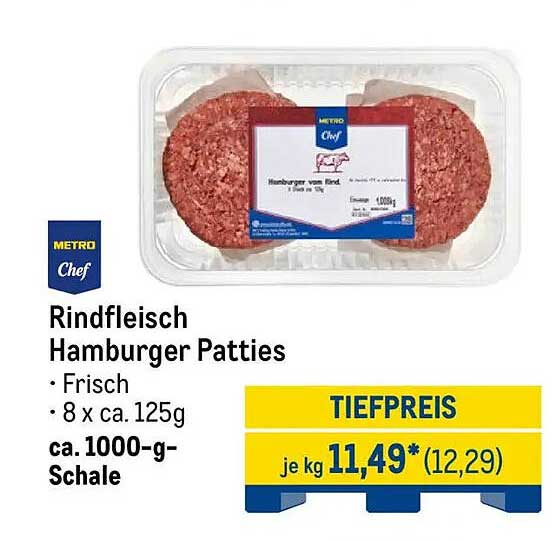 Rindfleisch Hamburger Patties