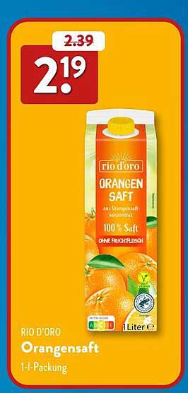 RIO D'ORO ORANGENSAFT 1-L-PACKUNG