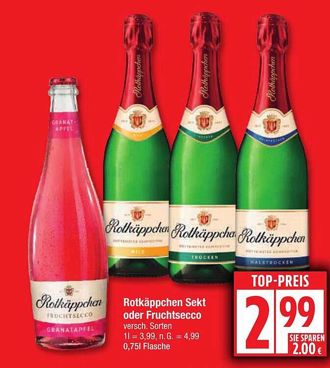 Rotkäppchen Sekt oder Fruchtsecco 0,75 l - jetzt nur 2,99 €