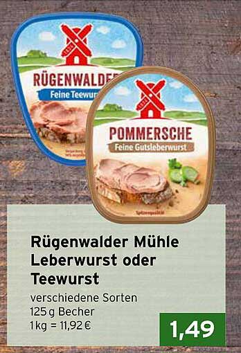 Rügenwalder Mühle Leberwurst oder Teewurst – verschiedene Sorten