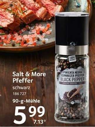 Salt & More Pfeffer schwarz 90-g-Mühle