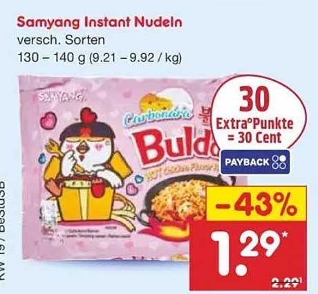 Samyang Instant Nudeln - verschiedenen Sorten