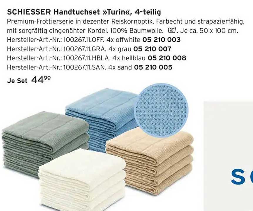 SCHIESSER Handtuchset »Turin«, 4-teilig
