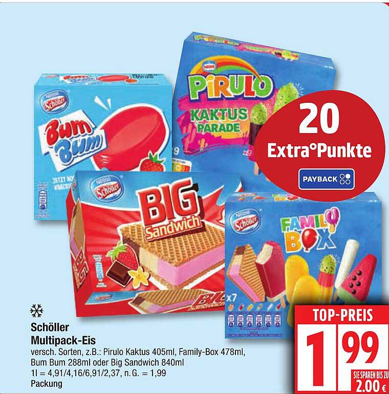 Schöller Multipack-Eis - Verschiedene Sorten