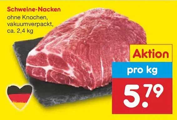 Schweine-Nacken ohne Knochen, vakuumverpackt, ca. 2,4 kg