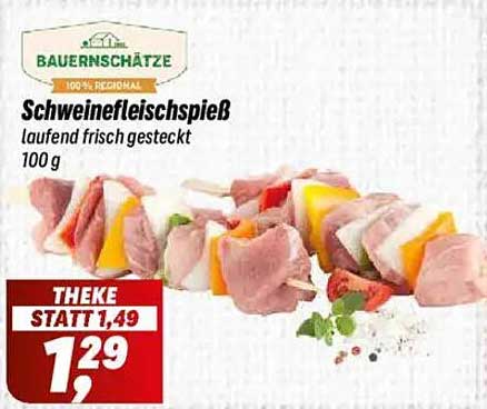 Schweinefleischspieß laufend frisch gesteckt 100 g