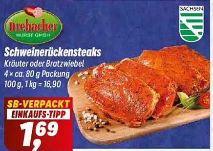 Schweinerückensteaks - Kräuter oder Bratzwiebel