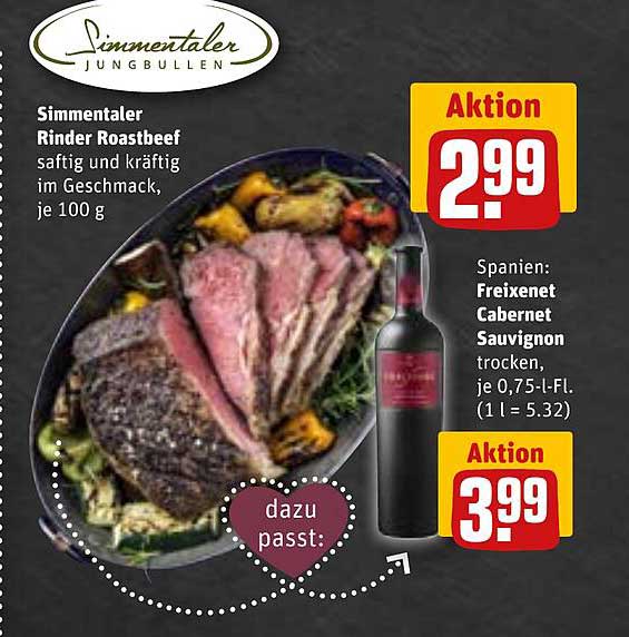Simmentaler Rinder Roastbeef - saftig und kräftig im Geschmack, je 100 g