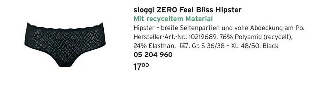 sloggi ZERO Feel Bliss Hipster mit recyceltem Material