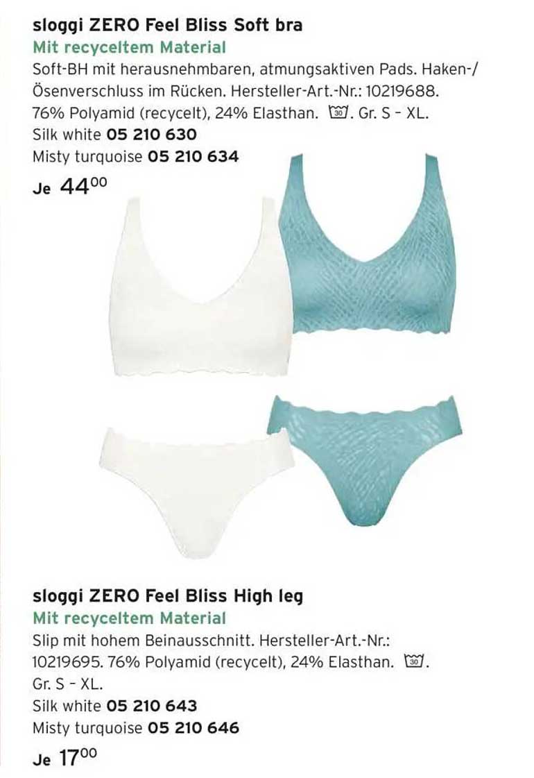 sloggi ZERO Feel Bliss Soft bra und High leg Slip