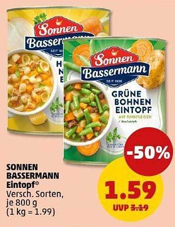 SONNEN BASSERMANN Eintopf - Verschiedene Sorten, je 800 g