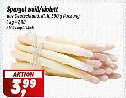 Spargel weiß/violett aus Deutschland, Kl. II, 500 g Packung
