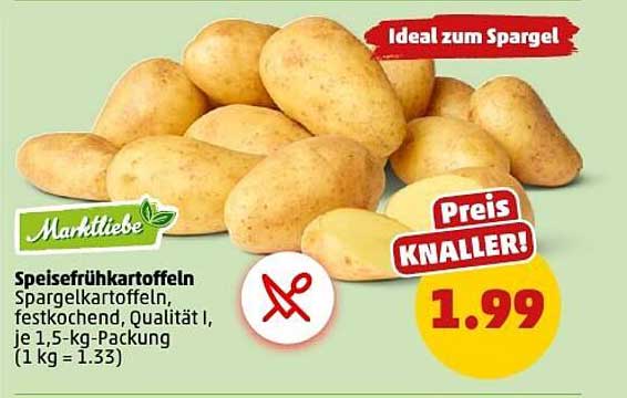 Speisefrühkartoffeln Spargelkartoffeln, Qualität I, 1,5-kg-Packung