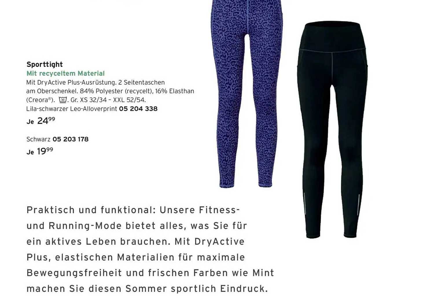 Sporttight mit recycletem Material
