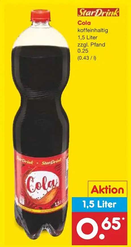 StarDrink Cola 1,5 Liter für nur 0,65 €