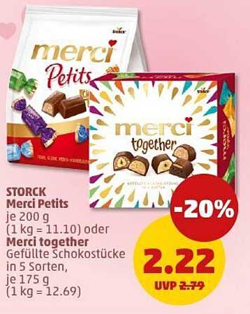 STORCK Merci Petits oder Merci together - gefüllte Schokoladenspezialitäten