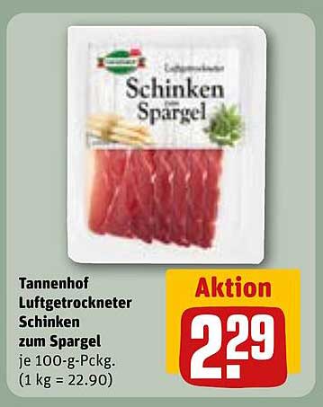 Tannenhof Luftgetrockneter Schinken zum Spargel