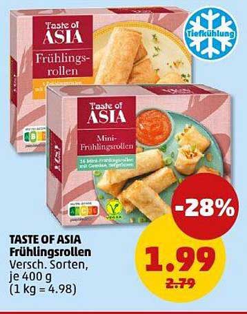 TASTE of ASIA Frühlingsrollen 400 g - Mini- und Standardvarianten