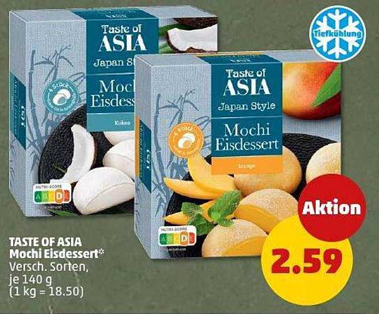 TASTE OF ASIA Mochi Eisdessert, verschiedene Sorten, je 140 g