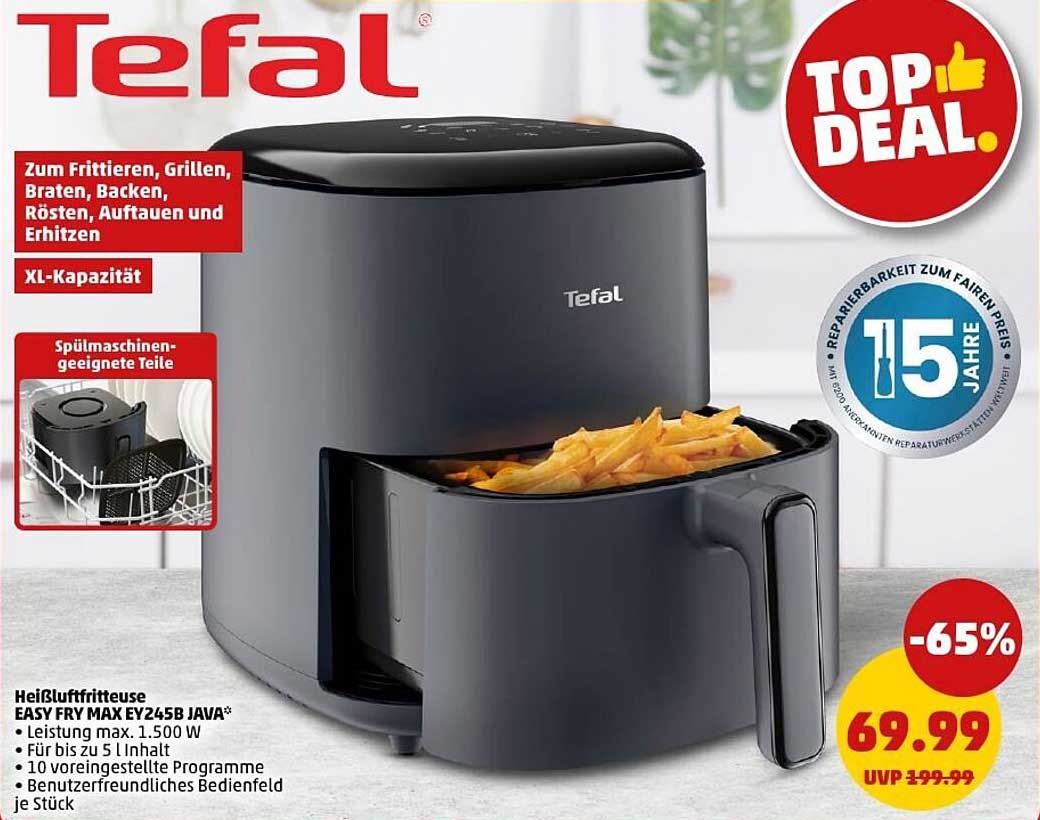 Tefal Heißluftfritteuse EASY FRY MAX EY245B JAVA
