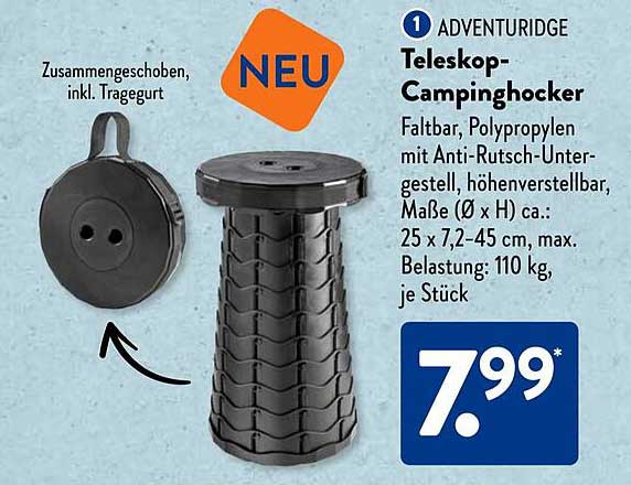 Teleskop-Campinghocker