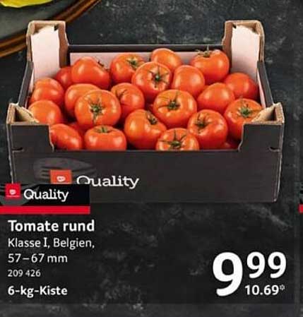 Tomate rund Klasse I, Belgien, 6-kg-Kiste