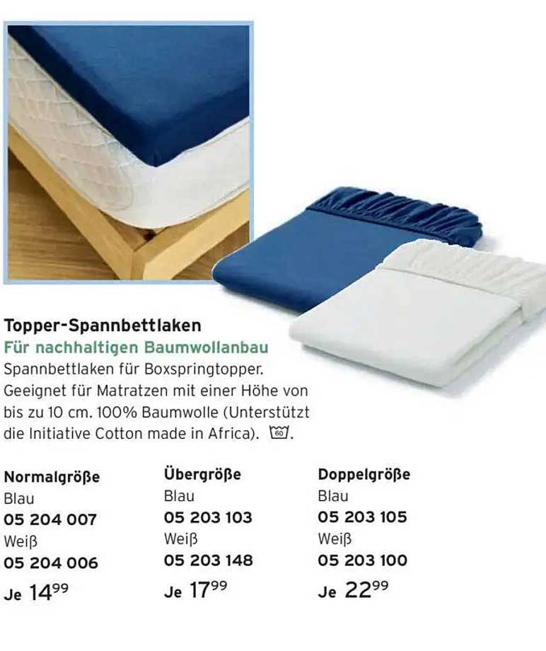 Topper-Spannbettlaken für nachhaltigen Baumwollanbau