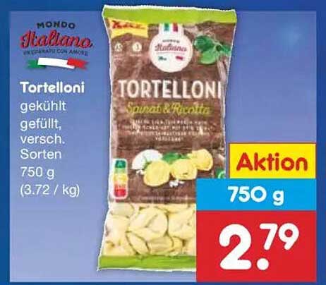 Tortelloni gefüllt, Spinat & Ricotta, 750 g