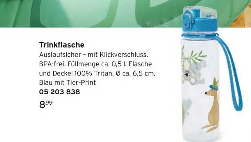 Trinkflasche Auslaufsicher mit Klickverschluss