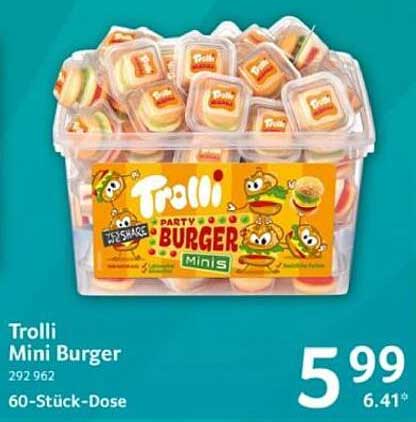 Trolli Mini Burger - 60 Stück in 1 Dose