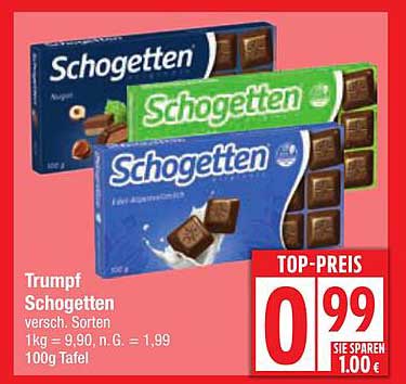 Trumpf Schogetten - verschiedene Sorten
