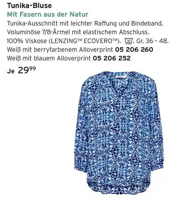 Tunika-Bluse mit Faser aus der Natur