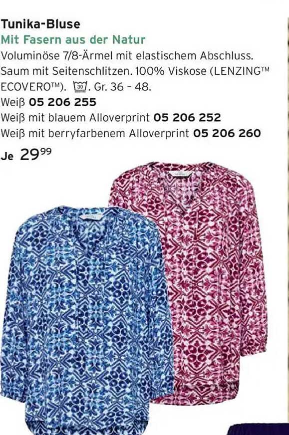 Tunika-Bluse Mit Fasern aus der Natur