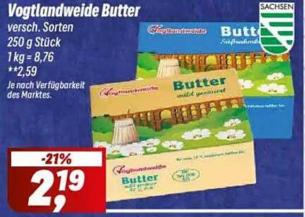Vogtlandweide Butter 250 g - Verschiedene Sorten